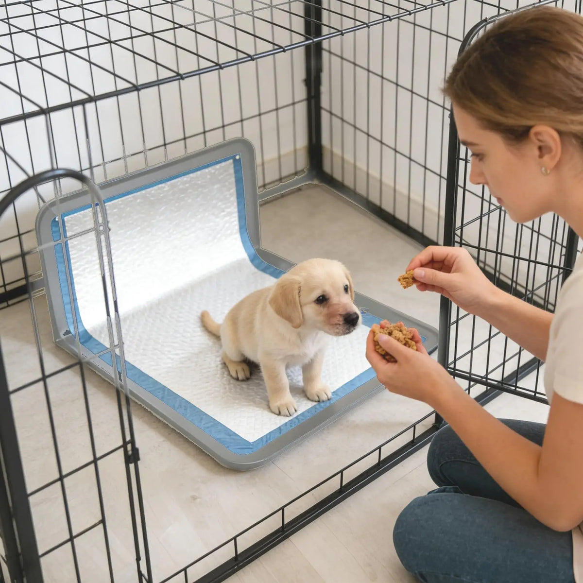 Foldable Silicone Dog Pee Pad Holder | Non-Slip Potty Tray Dog Potty Tray PLUSH