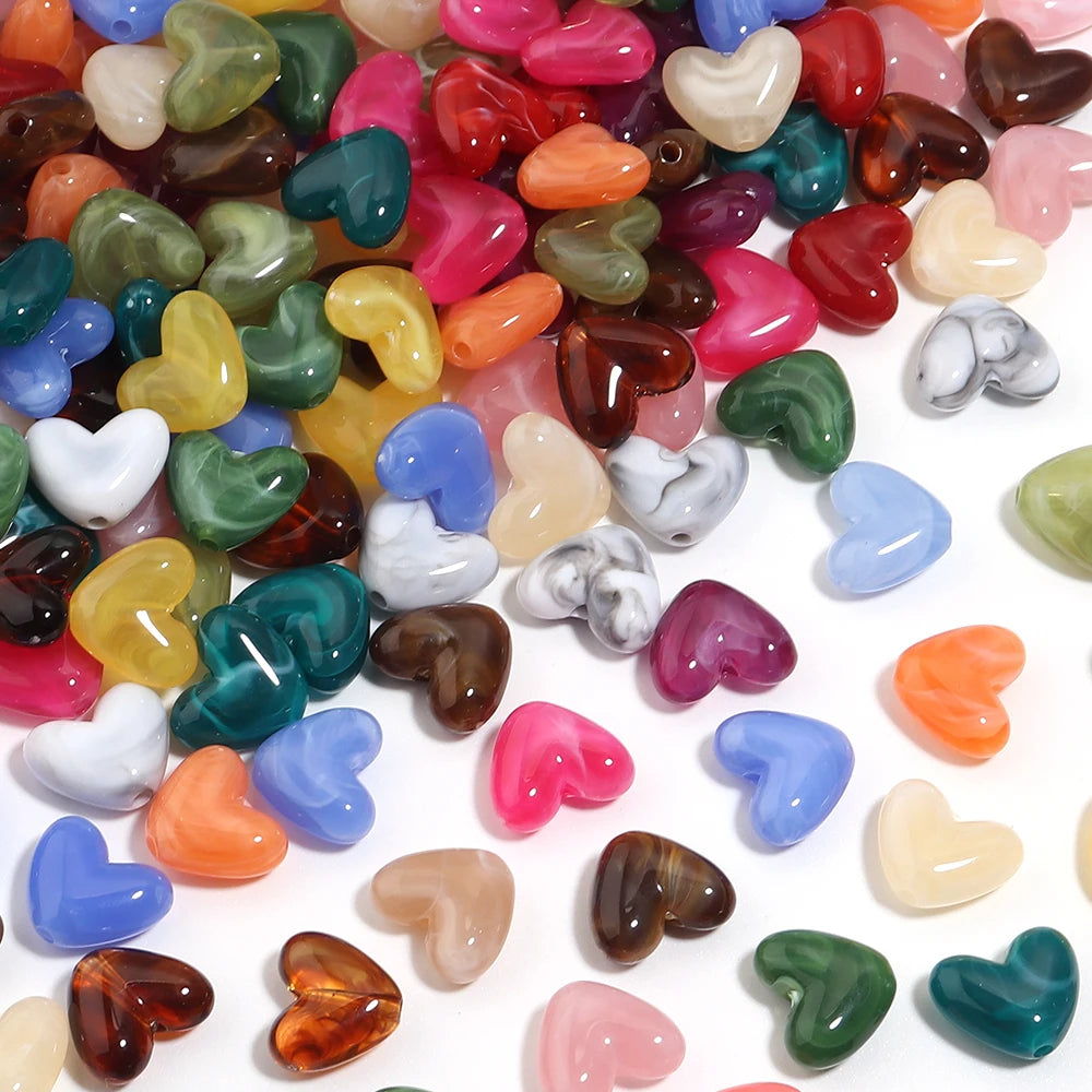 20pcs Two-Tone Heart Acrylic Spacer Beads – DIY Jewelry Making Acrylic Spacer Beads PLUSH