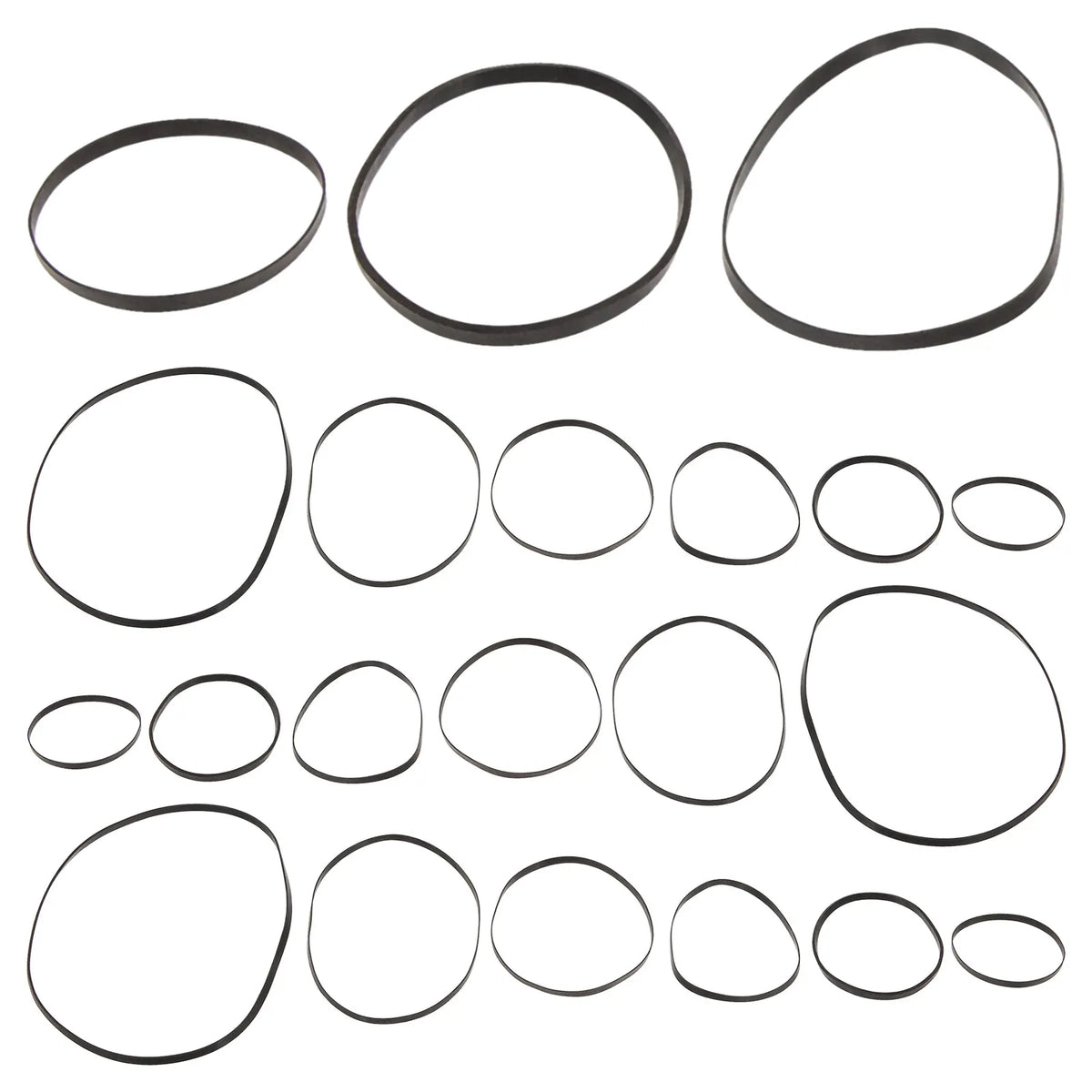 50pcs Flat Rubber Drive Belts for Cassette Tape Recorders Drive Belt Set PLUSH