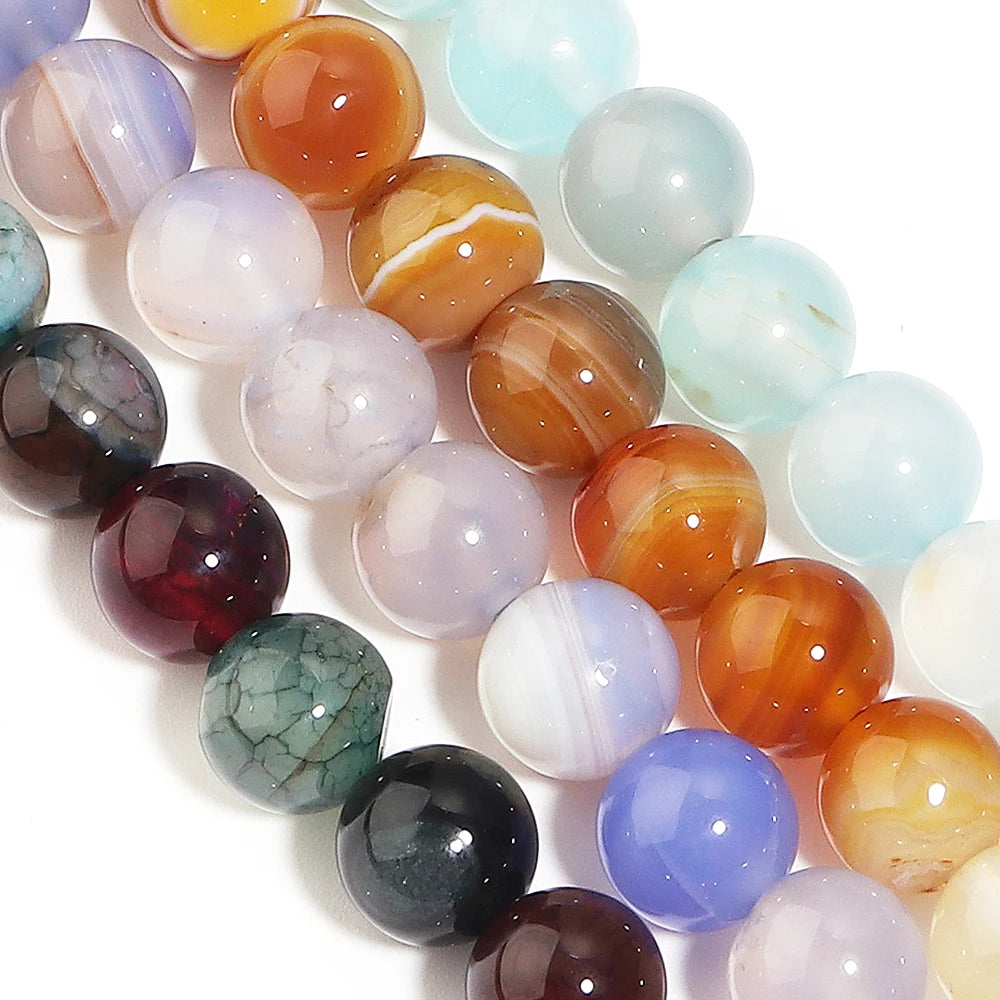 Natural Agate Stone Round Spacer Beads 6/8/10mm – DIY Jewelry Stone Spacer Beads PLUSH