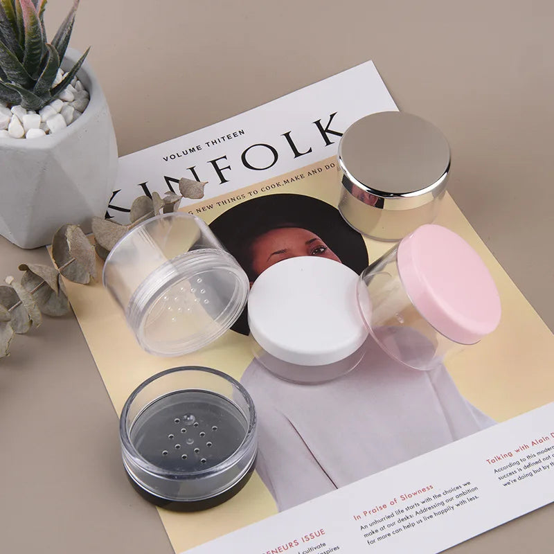30g Refillable Loose Powder Box with Puff & Isolation Net Powder Compact Box PLUSH