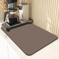 Super Absorbent Diatomite Dish Drying Mat | Non-Slip Kitchen Pad Dish Drying Mat PLUSH Brown 30x50cm