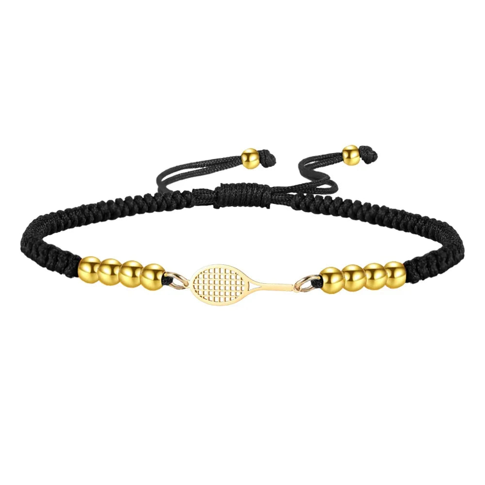 Tennis Racket Bracelet – Stainless Steel Sport Bangle Sport Chain Bracelet PLUSH Style 10