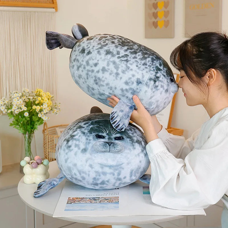 Realistic Fluffy Seal Plush Stuffed Animal Toy Pillow – Kawaii Gift Stuffed Animal Plush PLUSH
