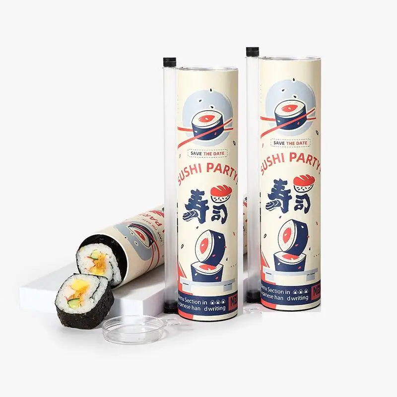 Sushi Push Box 3-Pack | Food Grade Paper Mold with Sauce Straw Sushi Mold Kit PLUSH