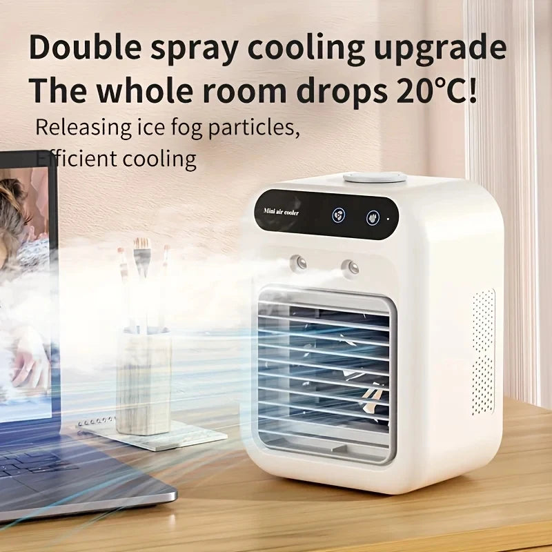 Mini Portable Desktop Air Cooler Fan with Humidifier – USB Portable Desktop Fan PLUSH