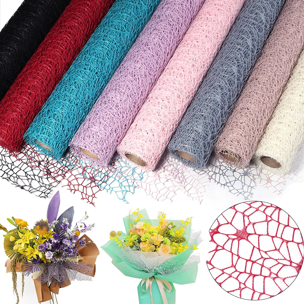 4.5m Korean Jacquard Net Mesh Flower Bouquet Wrapping Paper Floral Wrapping Paper PLUSH