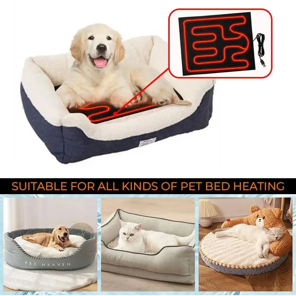USB Heated Warming Pad – Foldable Pet & Car Seat Cushion Pet Heating Pad PLUSH