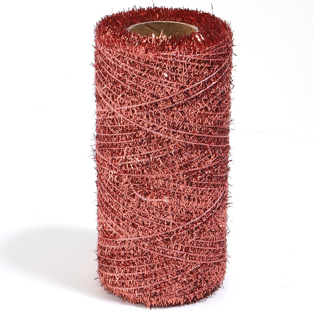 200 Yards Metallic Glitter Tinsel Yarn – DIY Gift & Craft Cord Craft Yarn Thread PLUSH rose gold