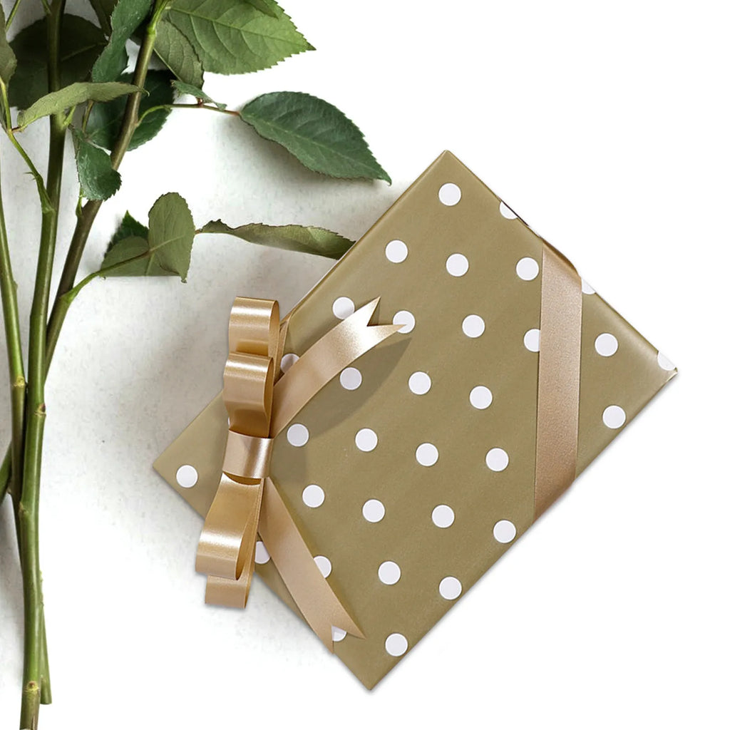 Gold Dot Aluminized Wrapping Paper Roll – Reversible Gift Wrap Gift Wrapping Paper PLUSH