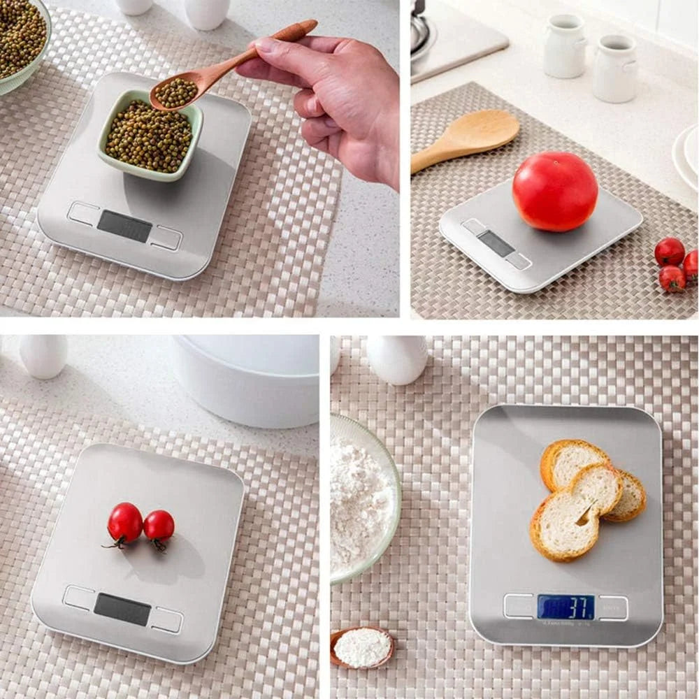 Digital Kitchen Scale 5kg/10kg | 1g Precision LED Display Digital Kitchen Scale PLUSH