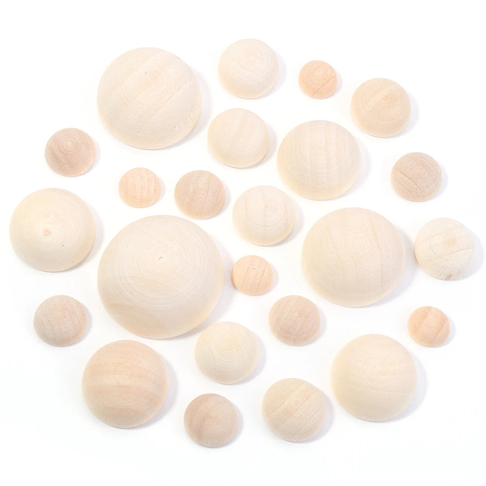 Half Ball Wooden Beads | Half Round Wood Beads for DIY Crafts Wood Craft Beads PLUSH