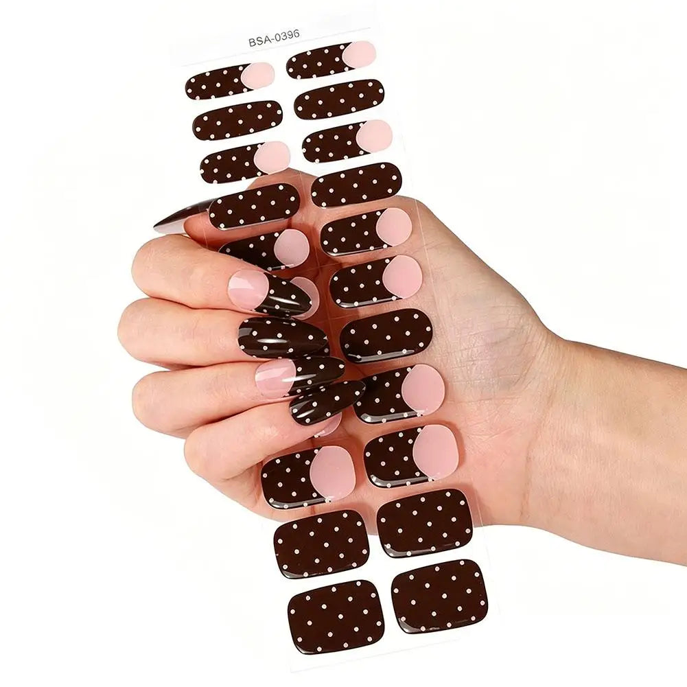 Polka Dot Gel Nail Strips – Waterproof Full Cover Nail Wraps Gel Nail Wraps PLUSH D CN