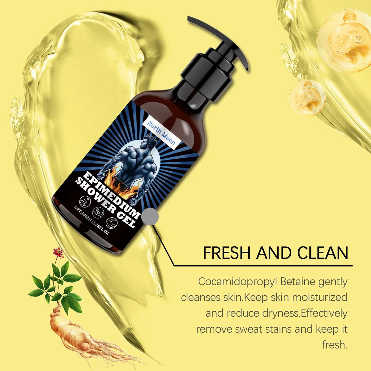 North Moon Men Coconut Oil Exfoliating Shower Gel 100ml Men's Shower Gel PLUSH