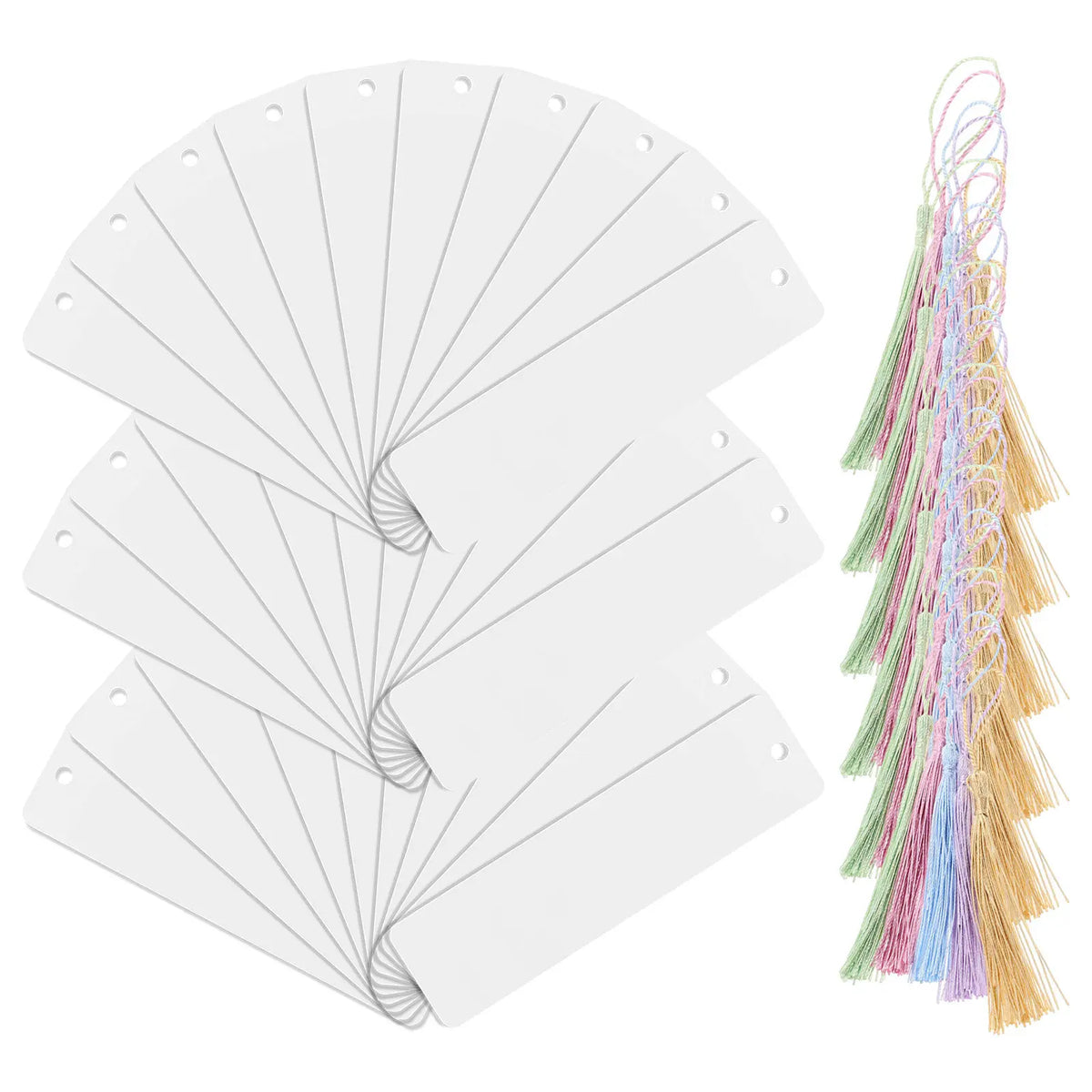 30 Sets Clear Acrylic Bookmarks with Tassels – DIY Blank Markers Acrylic Bookmarks PLUSH