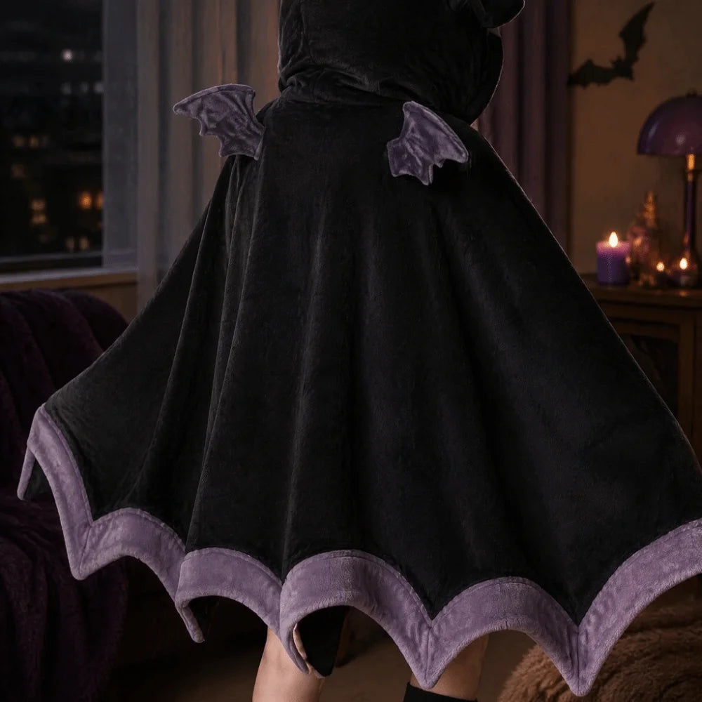 Ultra-Soft Plush Hooded Wearable Blanket Bat Cape Cloak Hooded Wearable Blanket PLUSH