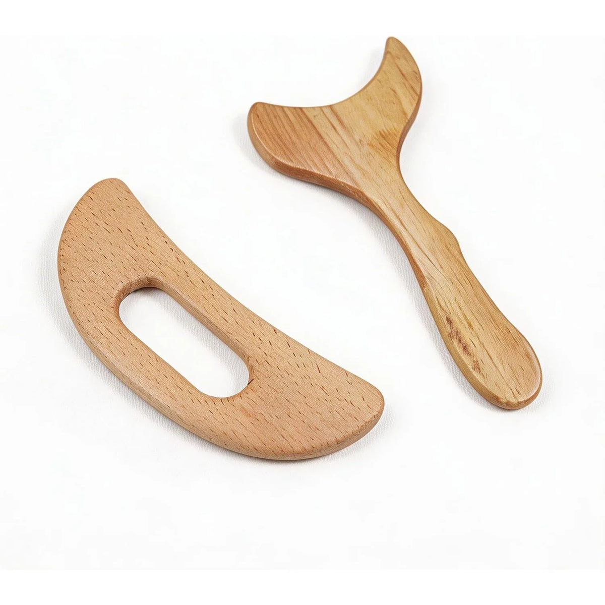 Wooden Gua Sha Body Massage Tool – Y & Moon Shape Scraper Gua Sha Massage Tool PLUSH Wooden 2PCS