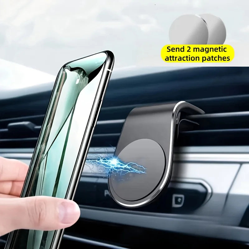 L-Shaped Magnetic Car Phone Holder – Air Vent Mount Car Phone Mount PLUSH