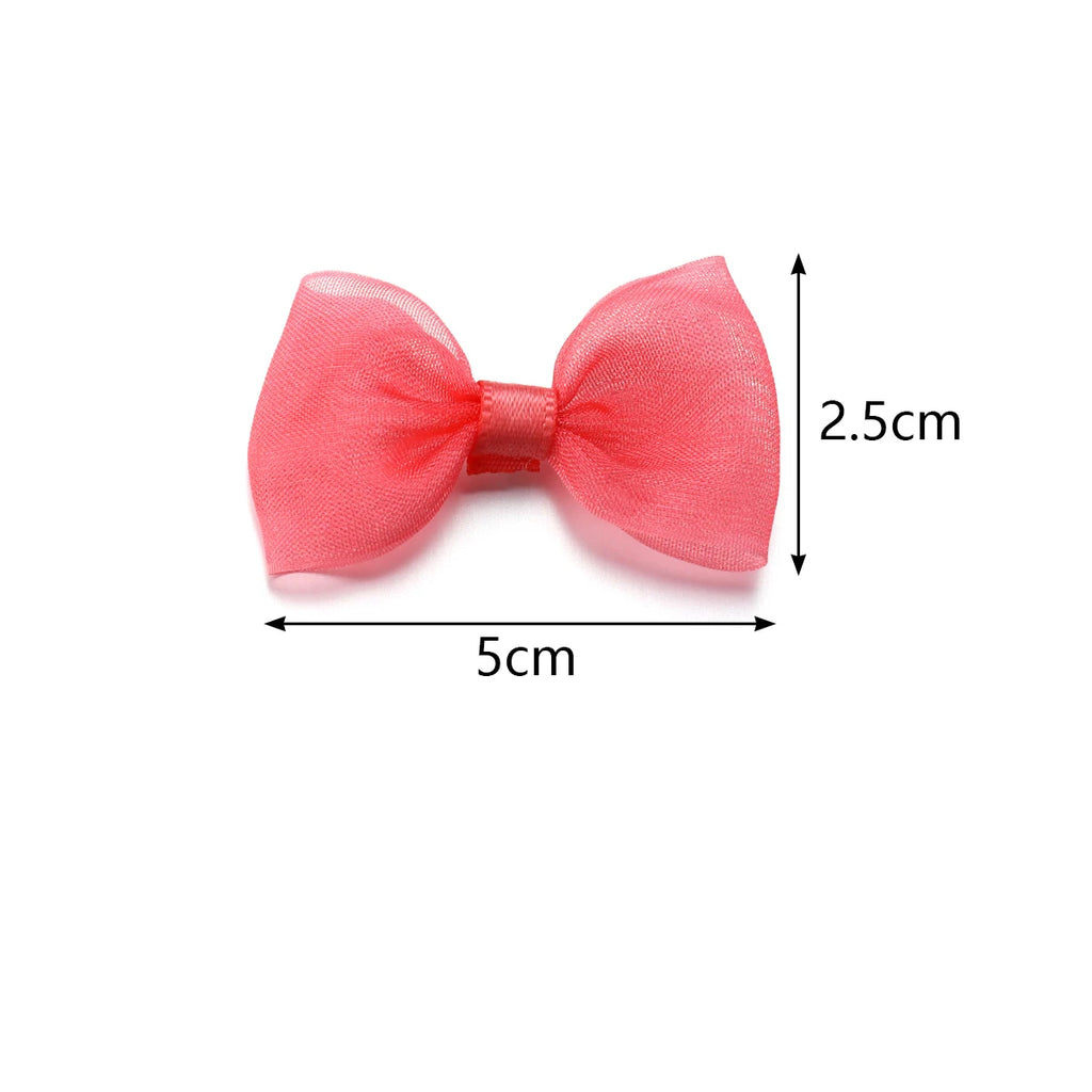 20pcs Satin Ribbon Bows 2.5x5cm Multicolor – Craft & Gift Decor Ribbon Bows PLUSH