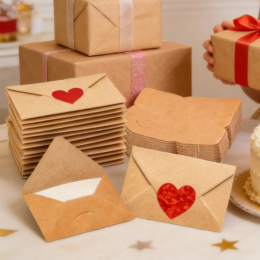 60pcs Mini Envelopes Heart Stickers & Love Note Cards Set Love Note Card Set PLUSH