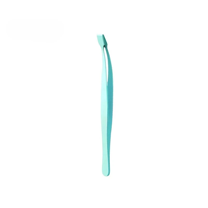 Ouriner Flat Tip Eyelash Tweezers – Precision Lash Extension Tool Eyelash Tweezers PLUSH Blue