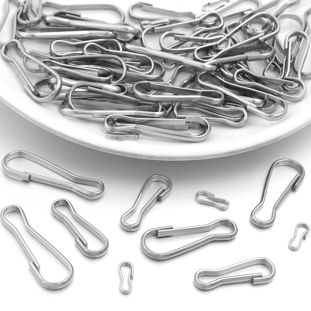 50pcs Stainless Steel Spring Snap Hook Clips – DIY Jewelry Jewelry Clasps & Findings PLUSH