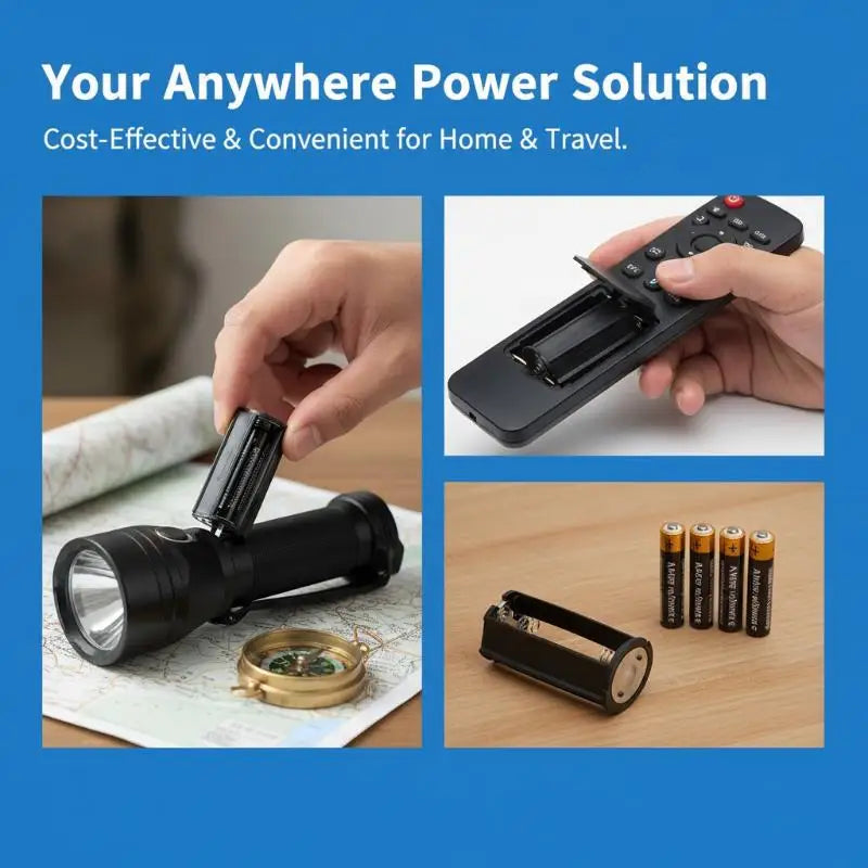 3×AA to D-Size Battery Adapter – Series 4.5V Converter Battery Size Adapter PLUSH
