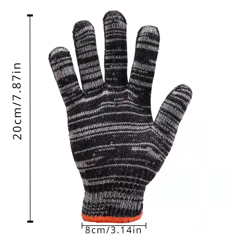 Non-Slip Knitted Cotton Work Gloves – 6/12 Pairs Work Gloves PLUSH