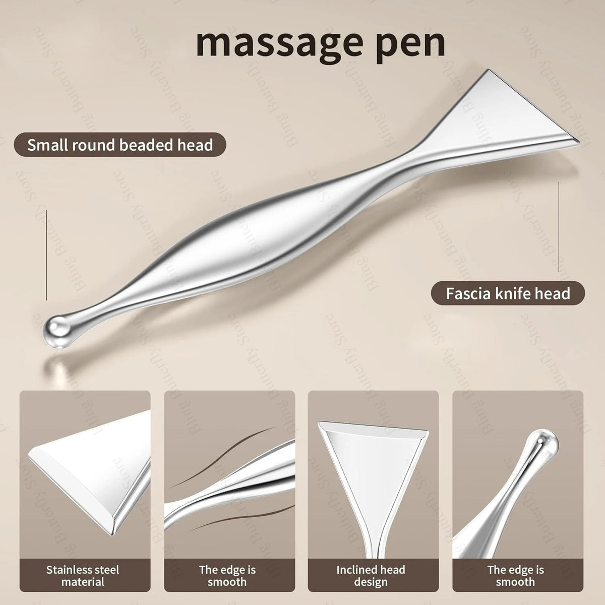 Stainless Steel Acupressure Pen – Trigger Point Massage Tool Acupressure Massage Tool PLUSH