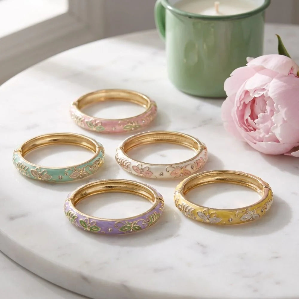 Cloisonne Butterfly Open Cuff Bangle – Ethnic Enamel Bracelet Enamel Cuff Bangle PLUSH