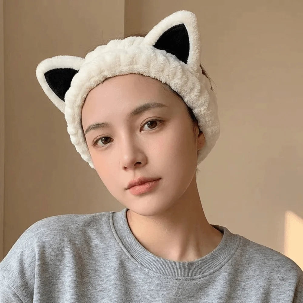 Fluffy Cat Ear Headband 2pcs Set – Soft Plush Couple Hairband Plush Hair Headband PLUSH