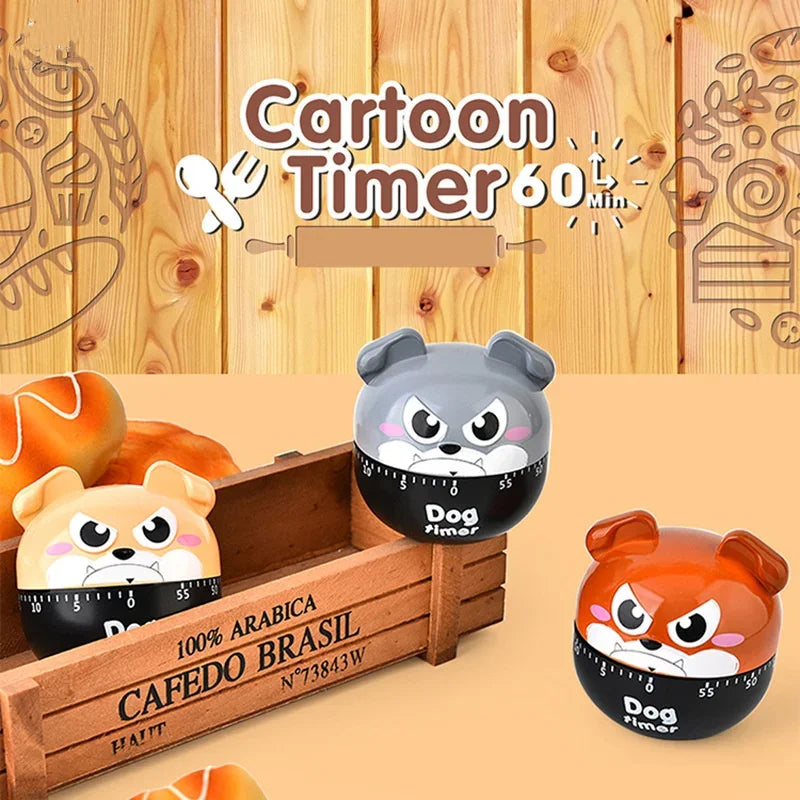 Cartoon Dog Mechanical Kitchen Timer – Cute Dial Countdown Mechanical Kitchen Timer PLUSH