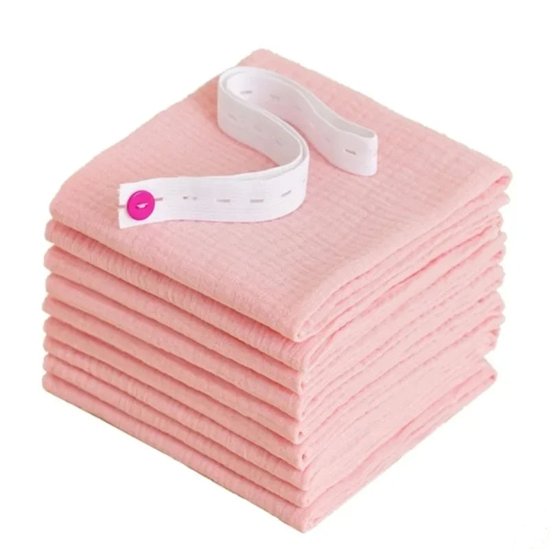 8-Pack 100% Cotton Gauze Diapers for Newborns | Washable Reusable Cloth Diapers PLUSH