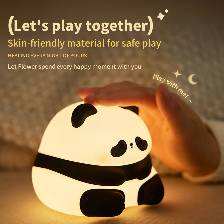Panda Night Light LED Touch Lamp – USB Rechargeable, 3 Levels LED Night Light PLUSH