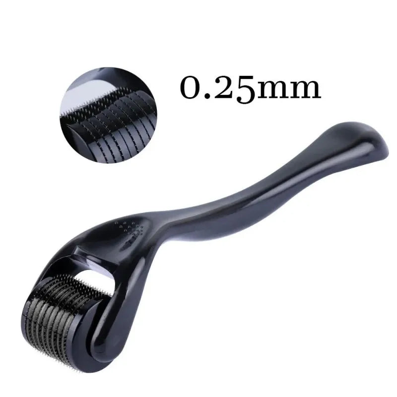 0.25mm Titanium Microneedle Roller – 540 Needles Facial Skincare Microneedle Roller PLUSH Black