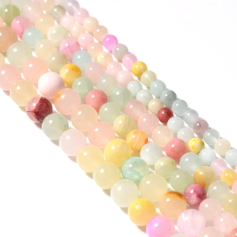 Colorful Jade Stone Round Spacer Beads – DIY Jewelry (1 Strand) Natural Stone Beads PLUSH