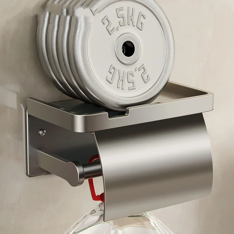 Wall Mounted Toilet Paper Holder Box – Waterproof Aluminum Toilet Paper Holder PLUSH