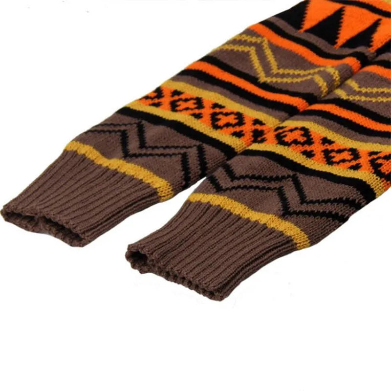 Bohemian Knit Leg Warmers – Color Block Boot Socks for Women Knit Leg Warmers PLUSH
