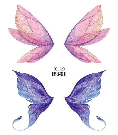 Purple Fairy Butterfly Glitter Temporary Tattoo Stickers