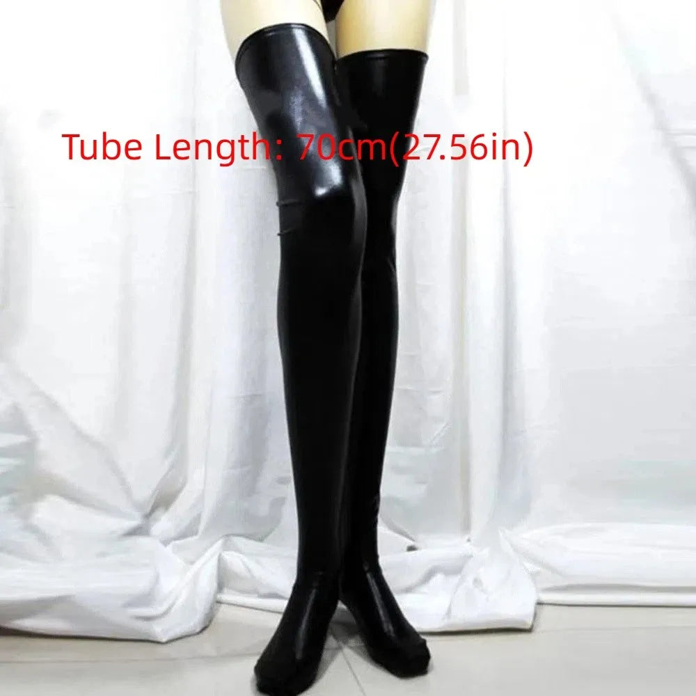 PU Leather Thigh High Socks – Punk Over-Knee Stockings Women Thigh High Socks PLUSH