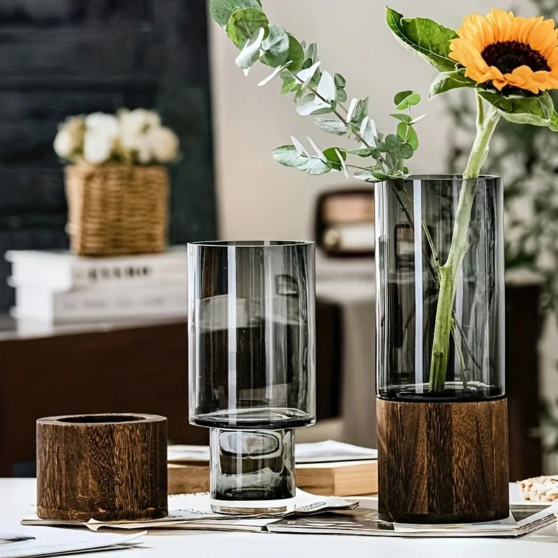 Retro Glass Decorative Vase | Elegant Living Room Table Decor Decorative Glass Vase PLUSH