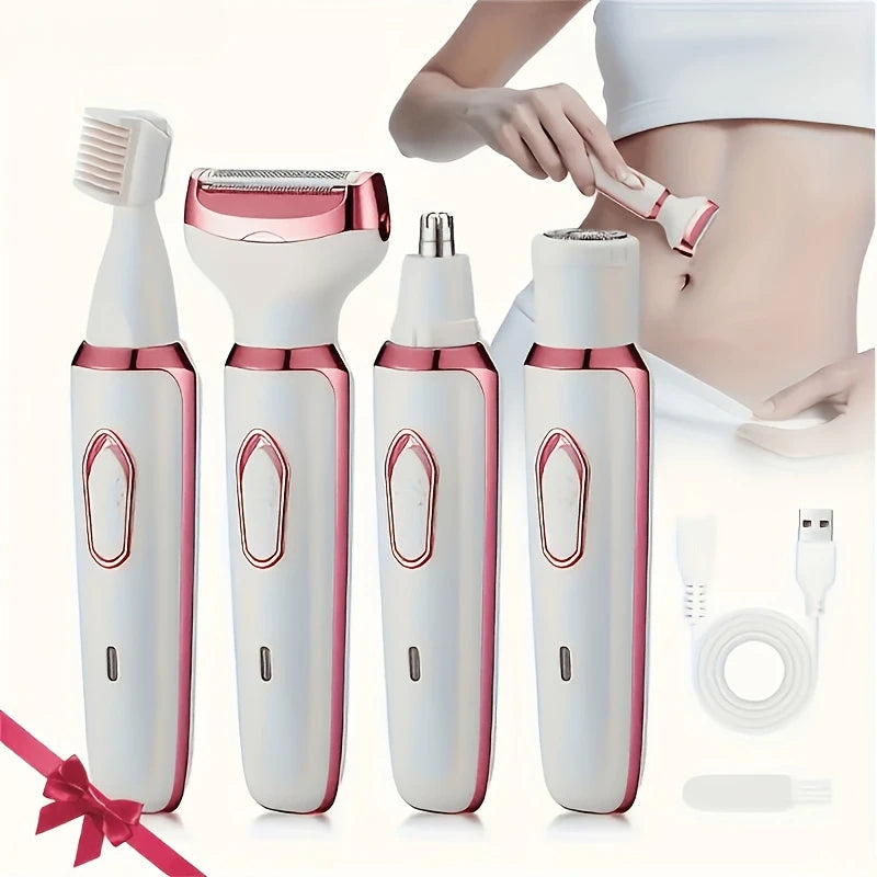 Women's 4-in-1 Rechargeable Electric Shaver & Grooming Kit Women's Electric Shaver PLUSH