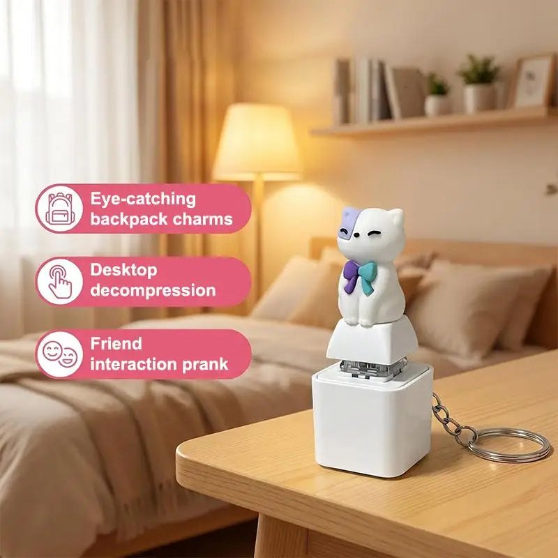 LED Sound Fidget Keychain – Dog & Cat Clicker Toy USB-C Fidget Keychain Toy PLUSH
