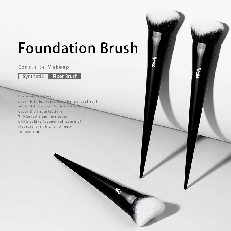KVD #10 Foundation Brush – Soft Synthetic Fiber Black Handle Foundation Makeup Brush PLUSH