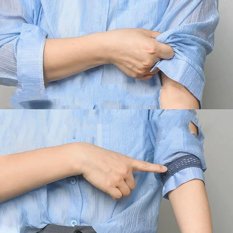 Elastic Sleeve Shorteners 5pcs – Non-Slip Cuff Fasteners Sleeve Fastener Bands PLUSH