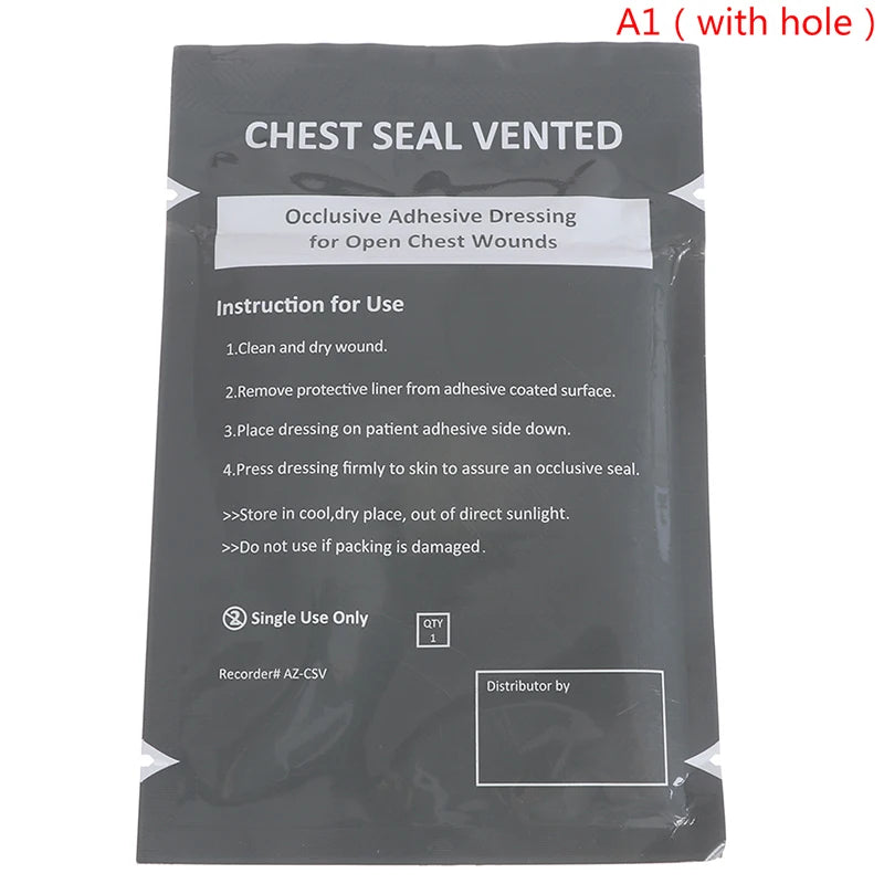 Vented Chest Seal – Medical Hydrogel Adhesive, Latex-Free Medical Chest Seal PLUSH style 1