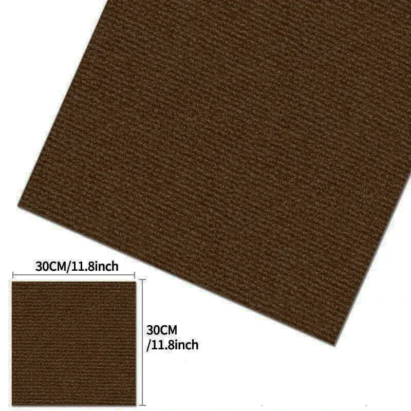 50pcs Peel & Stick Carpet Tiles 30x30cm – DIY Floor Mats Peel & Stick Carpet Tiles PLUSH Coffee-50PCS 30X30CM