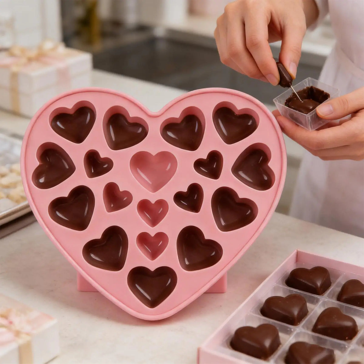 Heart Silicone Chocolate Mold – Candy, Jelly & Cake Baking Silicone Baking Mold PLUSH
