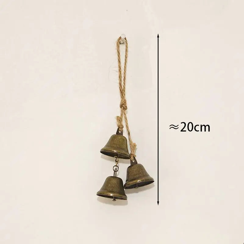 Vintage Brass Hanging Bells – Rustic Wind Chime Wall Decor Wind Chime Decor PLUSH A4