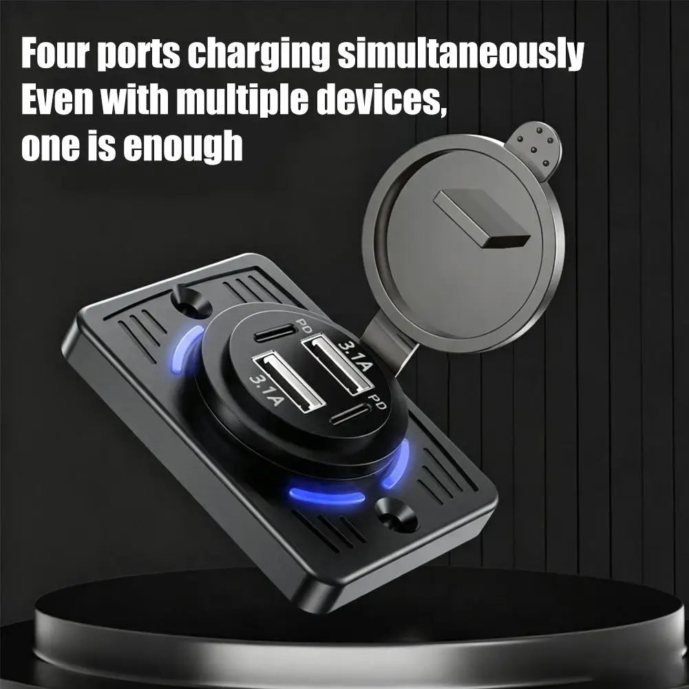 Dual USB QC3.0 + PD Car Charger 5V 3.1A | 12V-24V Vehicle Car USB Charger PLUSH